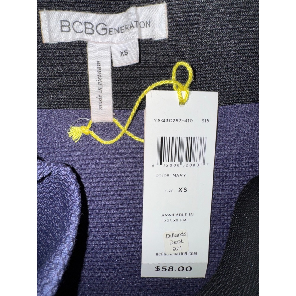 BCBGeneration Navy Blue Textured Knit Mini Skirt XS NEW - Picture 5 of 7